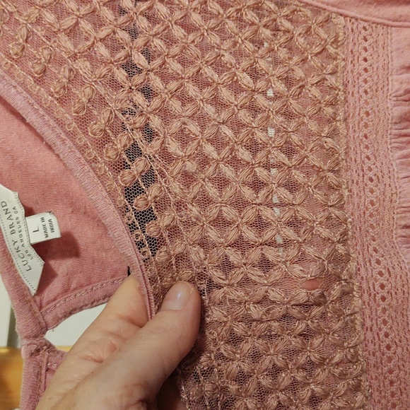 Lucky Brand pink boho top - Picture 3 of 7